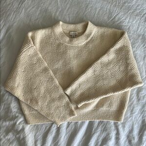 Topshop Cream Crew Neck Sweater Chunky Knit